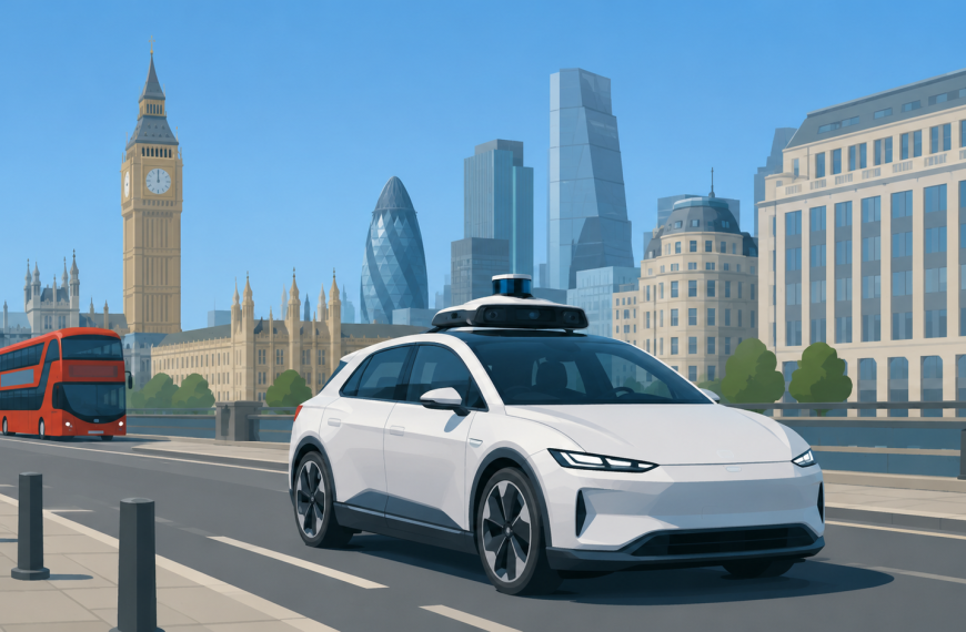 Autonomous car on a London street