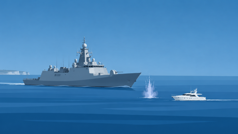 Russian warship fires warning shots near British yacht in English Channel