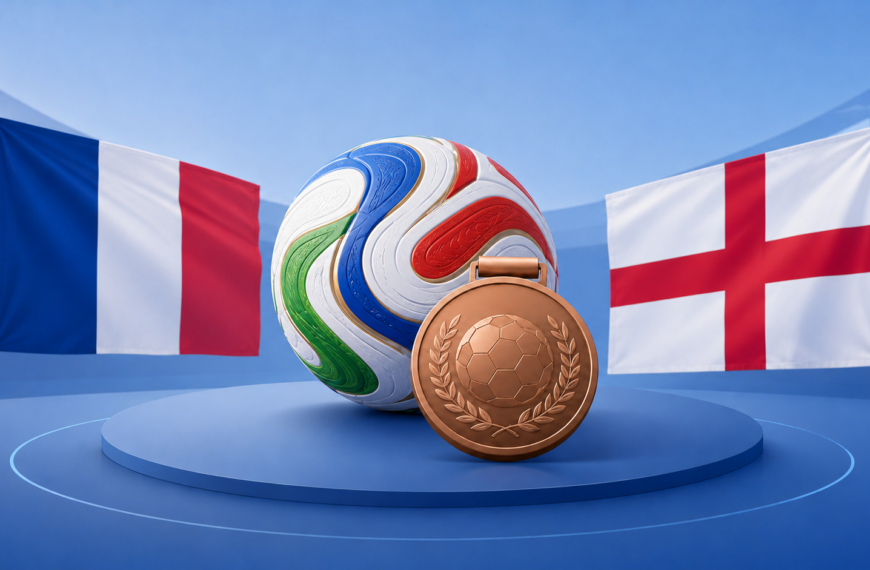 Football podium with flags and medal