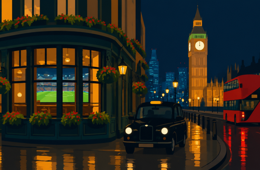Rainy night in London street